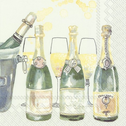Коктейлни салфетки 20бр Champagne Party зелени